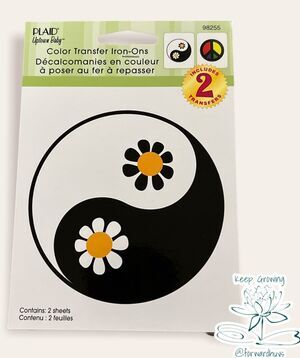 Peace Sign & Yin Yang Iron On Transfer 2 Pack